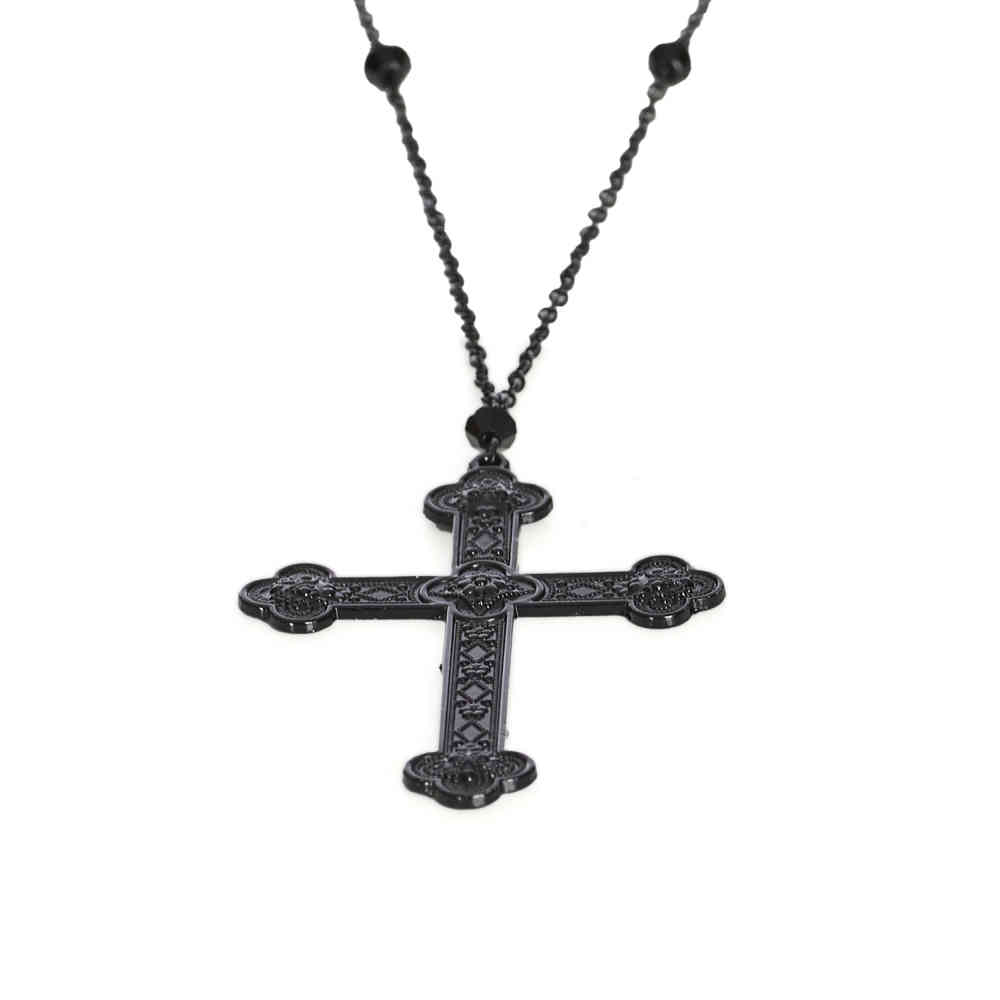 Banned - Crucifix Necklace - Black